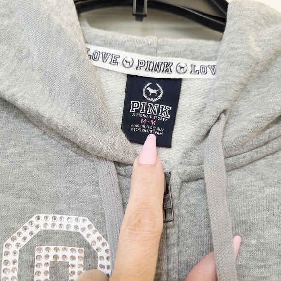 Victoria's Secret PINK Grey White Bling Fashion Show Collection Tracksuit M - Picture 8 of 13